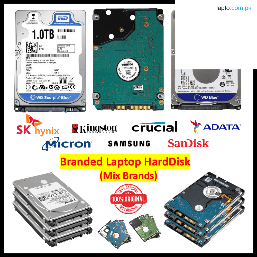 Laptop Hard Disk Branded (Internal 2.5-Inch Mix Brands) 100% Health and Storage Size 2TB / 1TB / 750GB / 640GB / 500GB / 320GB