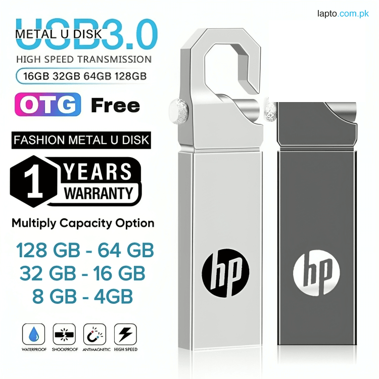 Flash Drive 128 GB - 64 GB - 32 GB - 16 GB - 8 GB - 4 GB -USB High Speed 3.0 Metal USB Pen Drives + Free OTG Adapter Micro / Type C memory U disk High Speed USB 3.0 for PC Mobile Laptop Macbook Pen Drive USB Stick Flash (1 YEAR WARRANTY) - Qasim Reviews