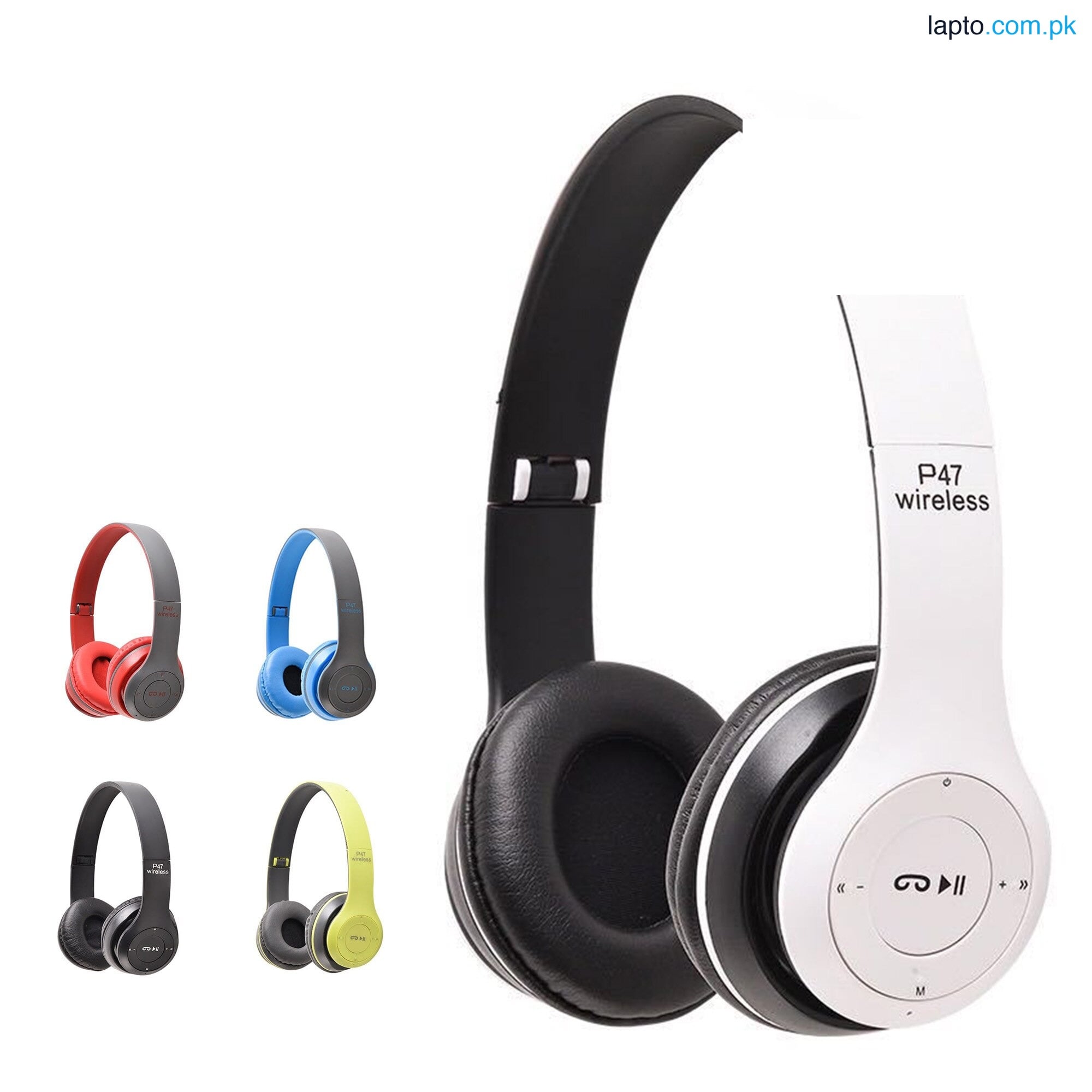Original P47 Wireless Bluetooth Headphones Foldable Stereo Headset with Mic - Supports SD Card TF FM Radio Music Player Best Price Pakistan