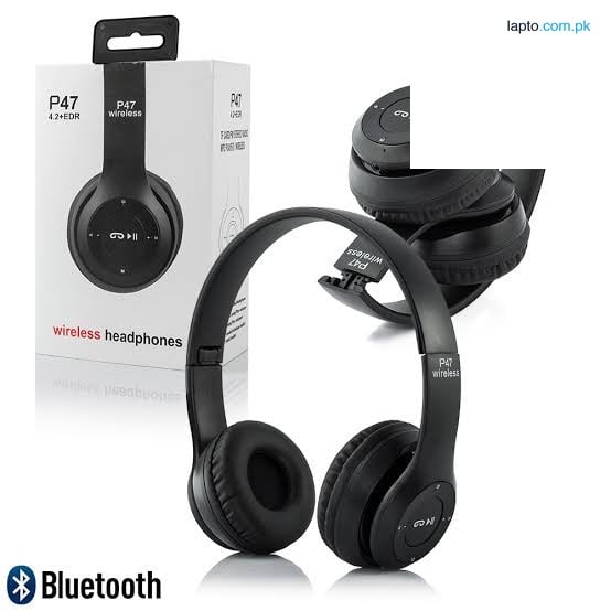 P47 Wireless Bluetooth Headphones – HiFi Stereo Sound, Built-in Mic, Wireless Over-Ear Headset for Music, Gaming & Calls