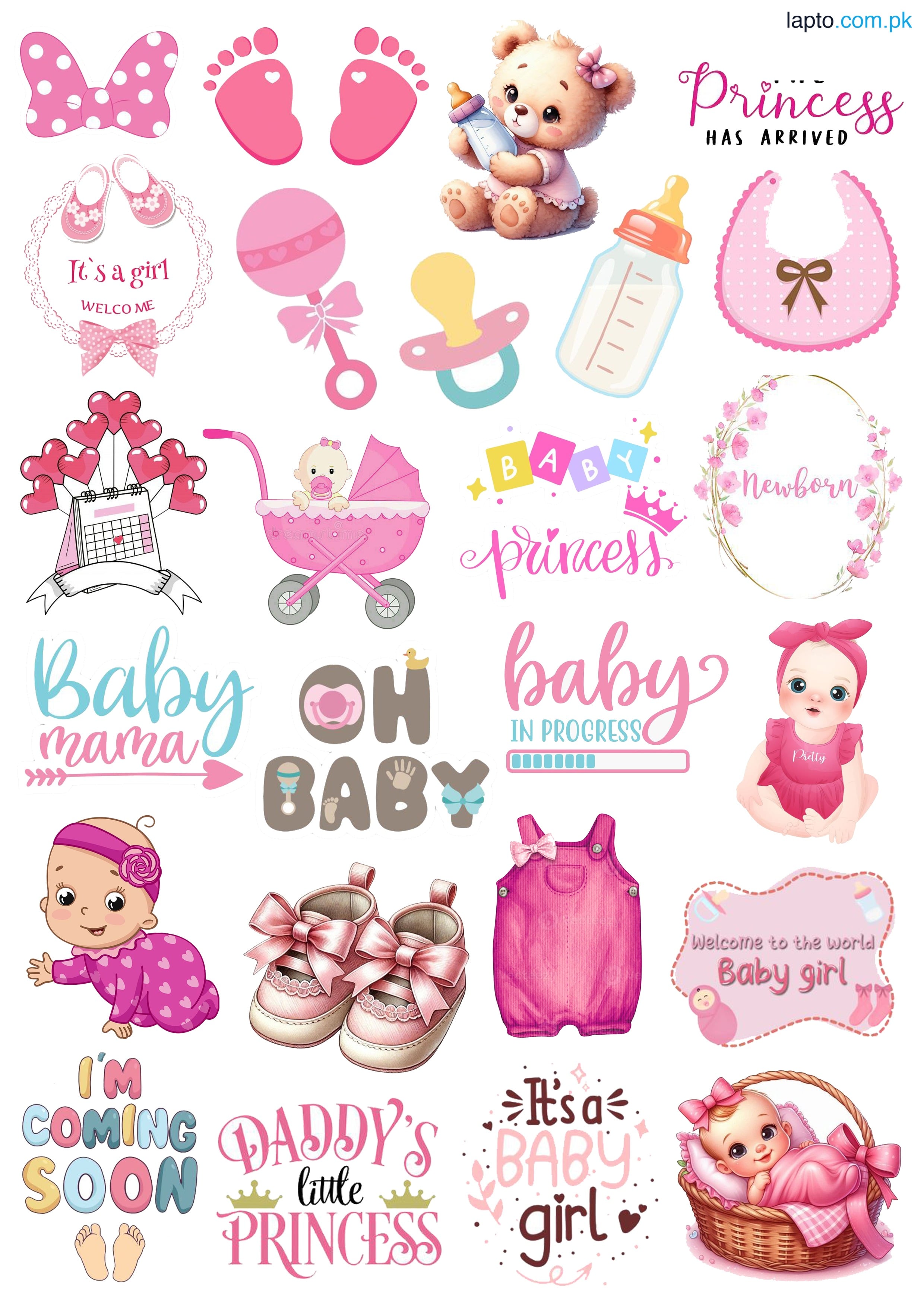 New Born Baby Girl Stickers Aesthetic Stickers 25 Pieces of Cool Stickers For Decoration Laptops Mobile and Journal Best Quality 2 Inch