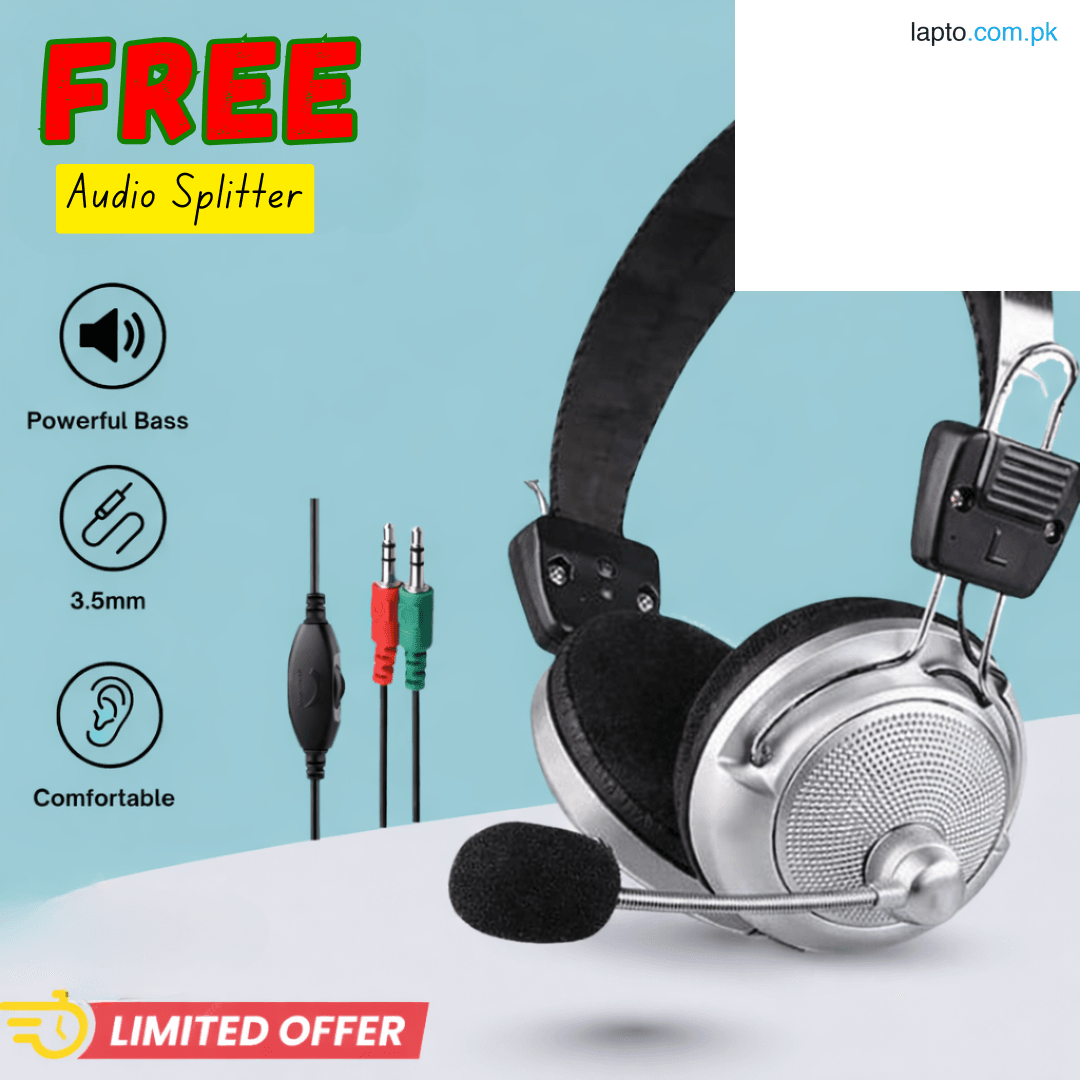 LEON Wired Gaming Headphones with Mic , Free Audio Splitter , Connect with PC, PUBG Mobile, PS4 & Laptop | Deep Bass Stereo Sound, HD Microphone, Soft Earpads, 1.8m Cable