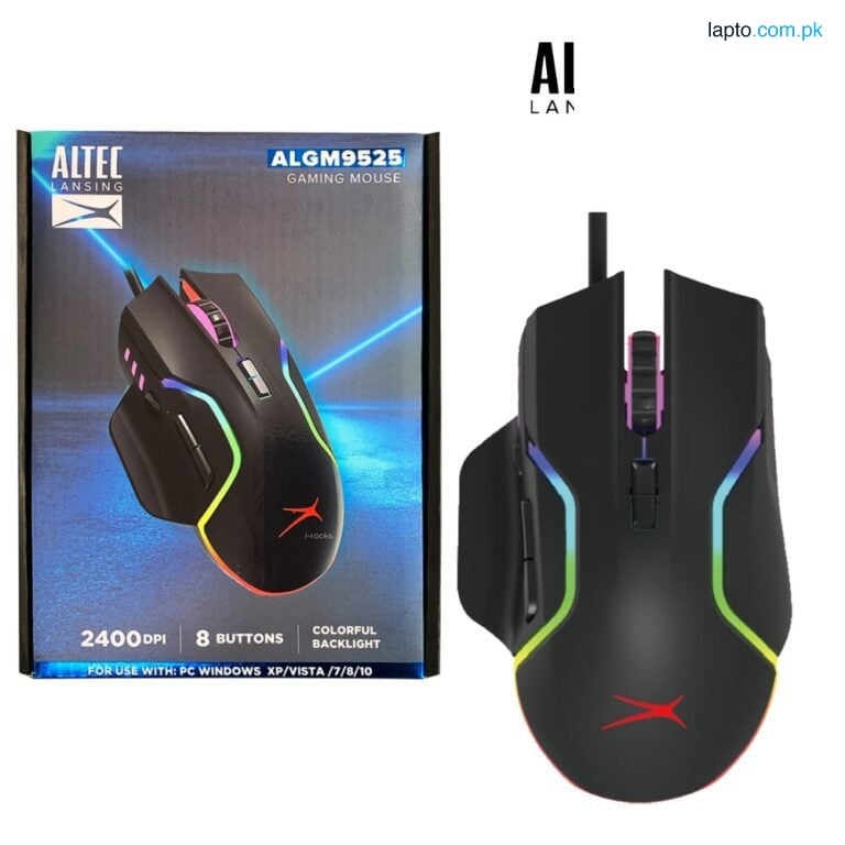 Altec lancing ALGM-9525 USB RGB Gaming mouse Wired 2400DPI 8 button mouse, ergonomic design Compatible with all PC & LAPTOP
