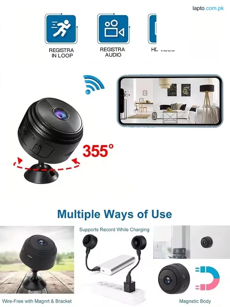 A9 Mini Wireless Smart Camera – HD Night Vision, Motion Detection, WiFi Remote Monitoring, Security Cam