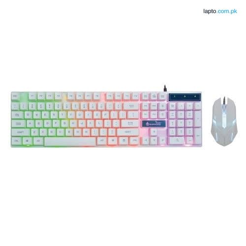 Shipadoo Master D280 RGB Gaming Keyboard Mouse Semi Mechanical Keyboard With LED Backlighting For gamerr Pc Typing Laptop Keyboard Mouse 1600 DpI Black & White