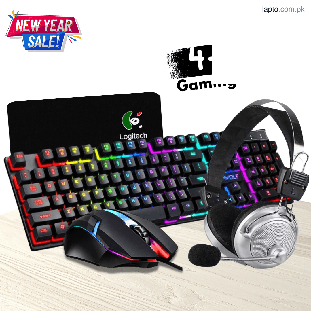 4-in-1 Gaming Combo – Keyboard + Mouse + Headphone + Mouse Pad - Original Wired RGB Keyboard RGB Mouse, Wired Headphone & Free Mouse Pad | Complete Gaming Setup for PC & Laptop – Special Offer for Gamers, Streamers & Students - - 104 Keys