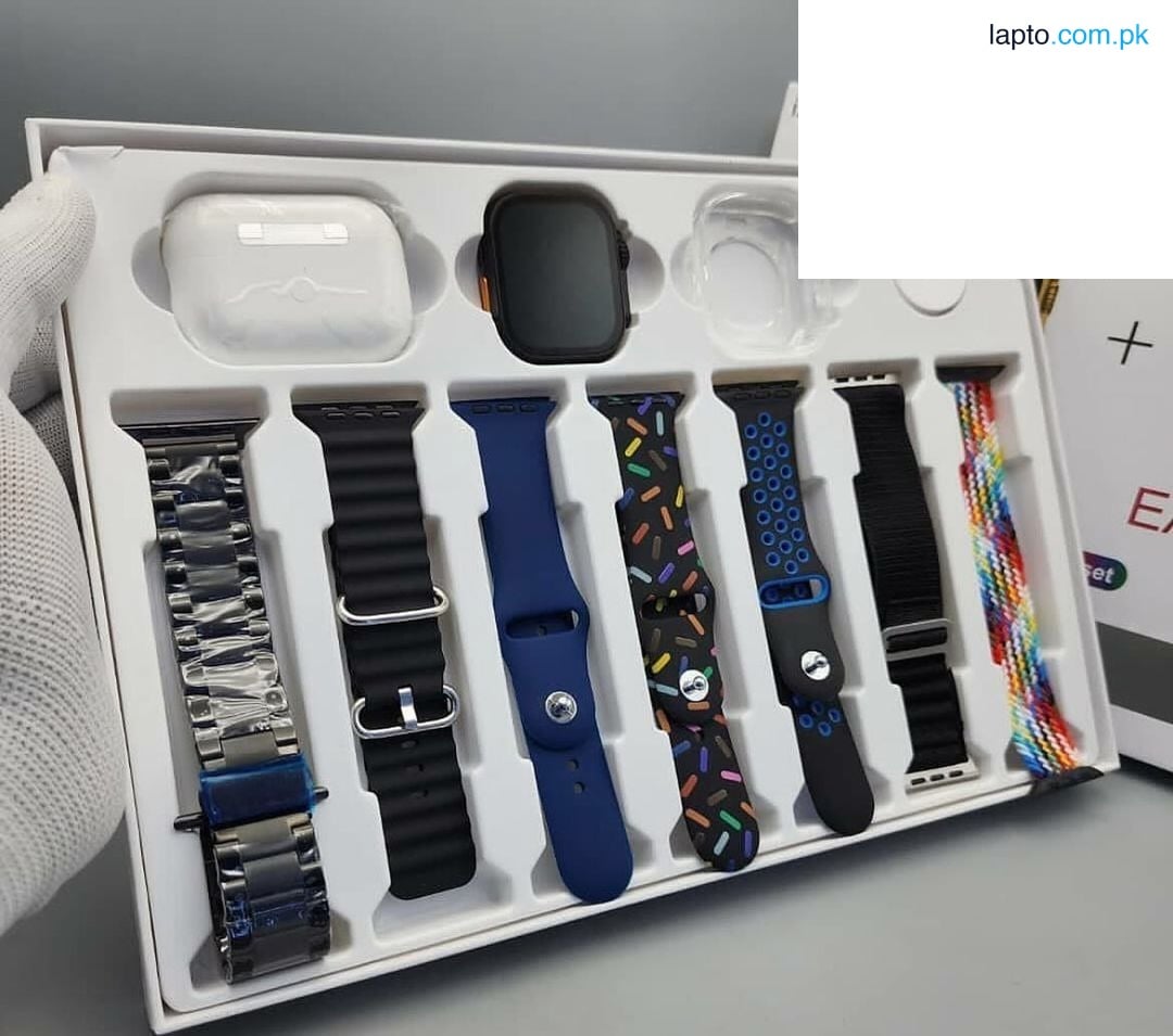 Original i20 Ultra Max Suit Smart Watch 2.3" Display – 7 Straps + Earbuds | Heart Rate, Call, Sleep Monitor | Men Women Boys Girls