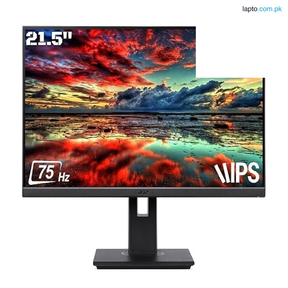 Acer B227Q 22" Full HD IPS Business Monitor – 1920x1080 Resolution, 75Hz Refresh Rate, Frameless ZeroFrame Design, Height Adjustable Ergonomic Stand, Pivot/Swivel/Tilt, Built-in Speakers, VGA + HDMI + DisplayPort, VESA Mountable, BlueLightShield & Flick