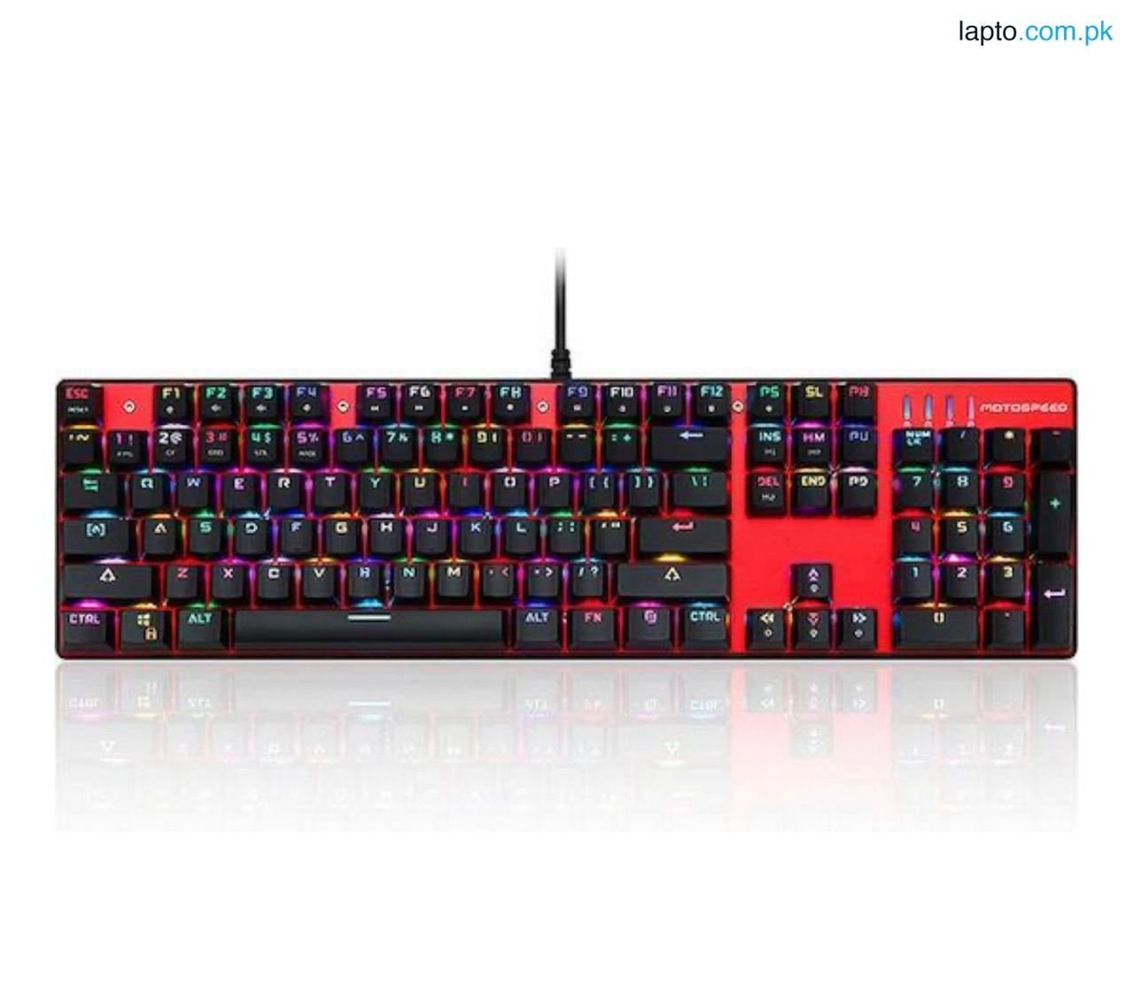 Mechanical Gaming Keyboard ARGB software supported motospeed CK104 Mechanical Gaming Keyboard Red Switches Anti-Ghosting Keys Layout Backlight 13 Modes Adjustable RGB & Breathing RGB Adjustable Gaming Keyboard