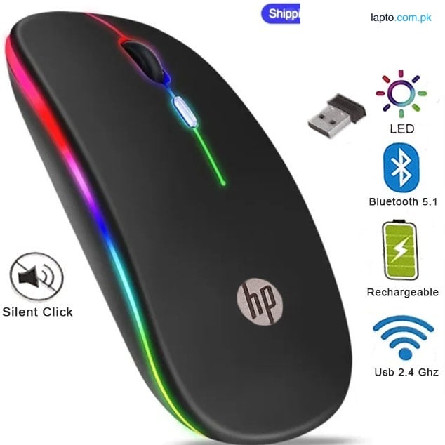 HP Mouse Wireless RGB – Gaming W10 Mouse for PC and Laptop Ergonomic HP Mouse for Windows 10 – High-Precision Wireless HP Mouse with RGB Lighting – Ideal for Laptop and PC Use – W10 Compatible Mouse for Gaming & Office