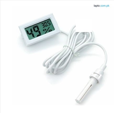 Indoor Outdoor Temperature and Humidity Meter LCD Display Temperature and Humidity Gauge – Sensor Probe for Room, Greenhouse, Incubator FY12 Multifunctional Humidity & Temperature Monitor
