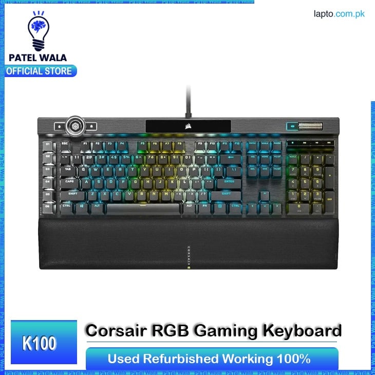 Corsair K100 RGB Optical-Mechanical Gaming Keyboard | OPX Switches, 44-Zone RGB LightEdge, iCUE Control Wheel, PBT Keycaps, AXON 4000Hz | Imported