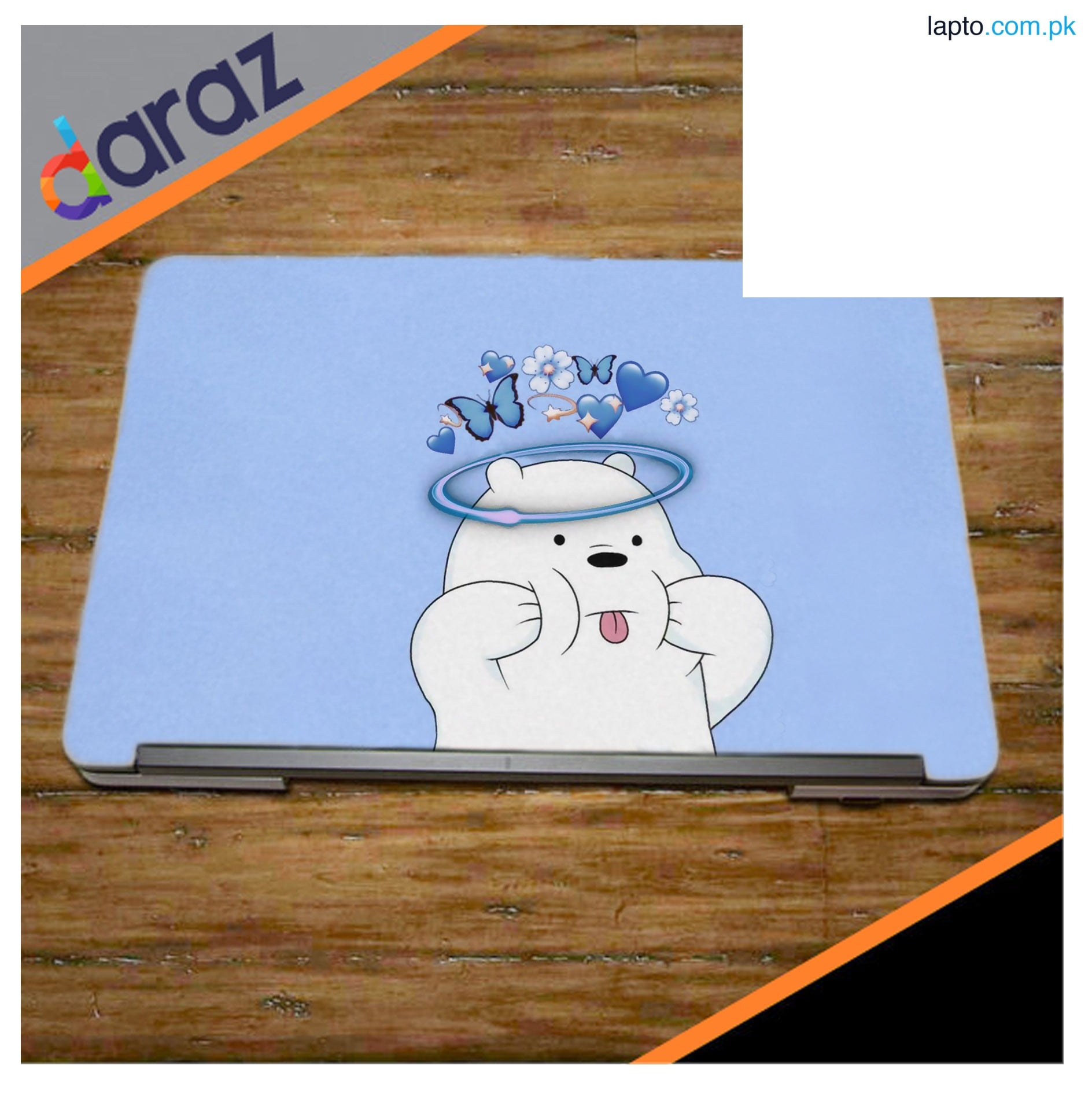 Cute Ice Bear/We Bare Bears/White Bear Laptop Skin Vinyl Sticker Decal, 12 13 13.3 14 15 15.4 15.6 inch Laptop Skin Sticker Cover Art Decal Protector Fits All Laptops (Digital Delights)