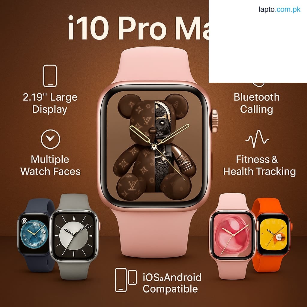 i10 Pro Max Smart Watch – 2.19" Large HD Display | Wireless Calling, Fitness & Health Tracker | Heart Rate, BP, SpO2 Monitor | Waterproof BT Smartwatch for Android & iPhone | Men & Women Sports Watch