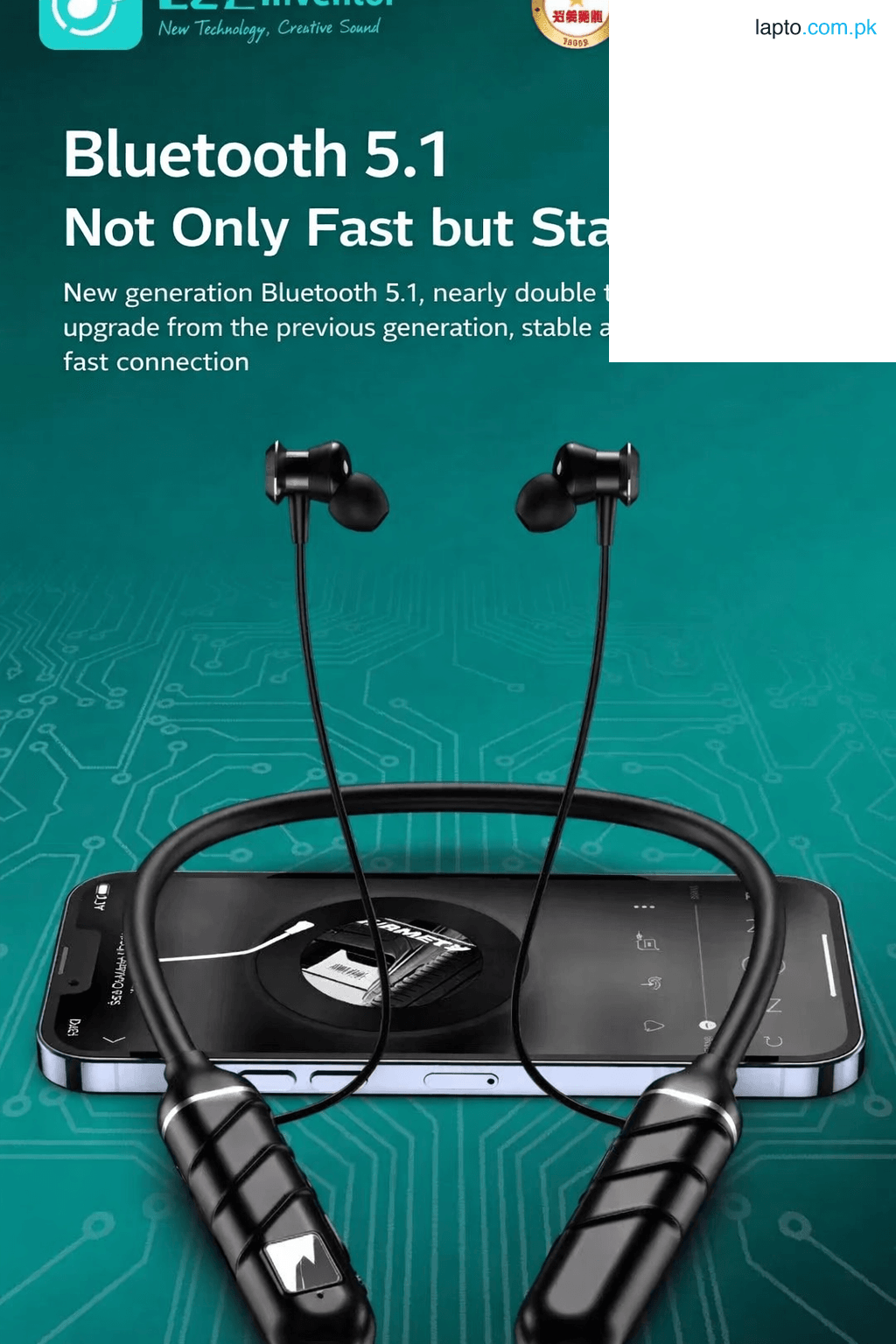 Wireless Bluetooth Neckband ubon - XD-N52 Built-in Mic, 2 Earbuds Included, 60H Play Time, 400Hdby Time, 50 Stand 500mAh Battery, 1.5 Hours Charging Time, Bluetooth v5.1 - Hot Deal!