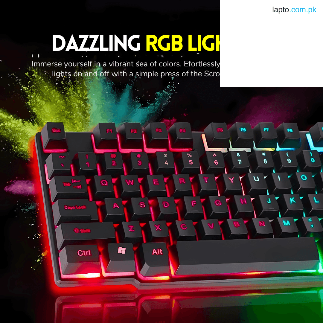 RGB Gaming Keyboard for PC & Laptop | Mechanical Feel Keys | Anti-Ghosting | Ergonomic & Spill-Resistant Design | Fast Response | USB Wired | Quiet Typing | Compatible with Windows & Mac