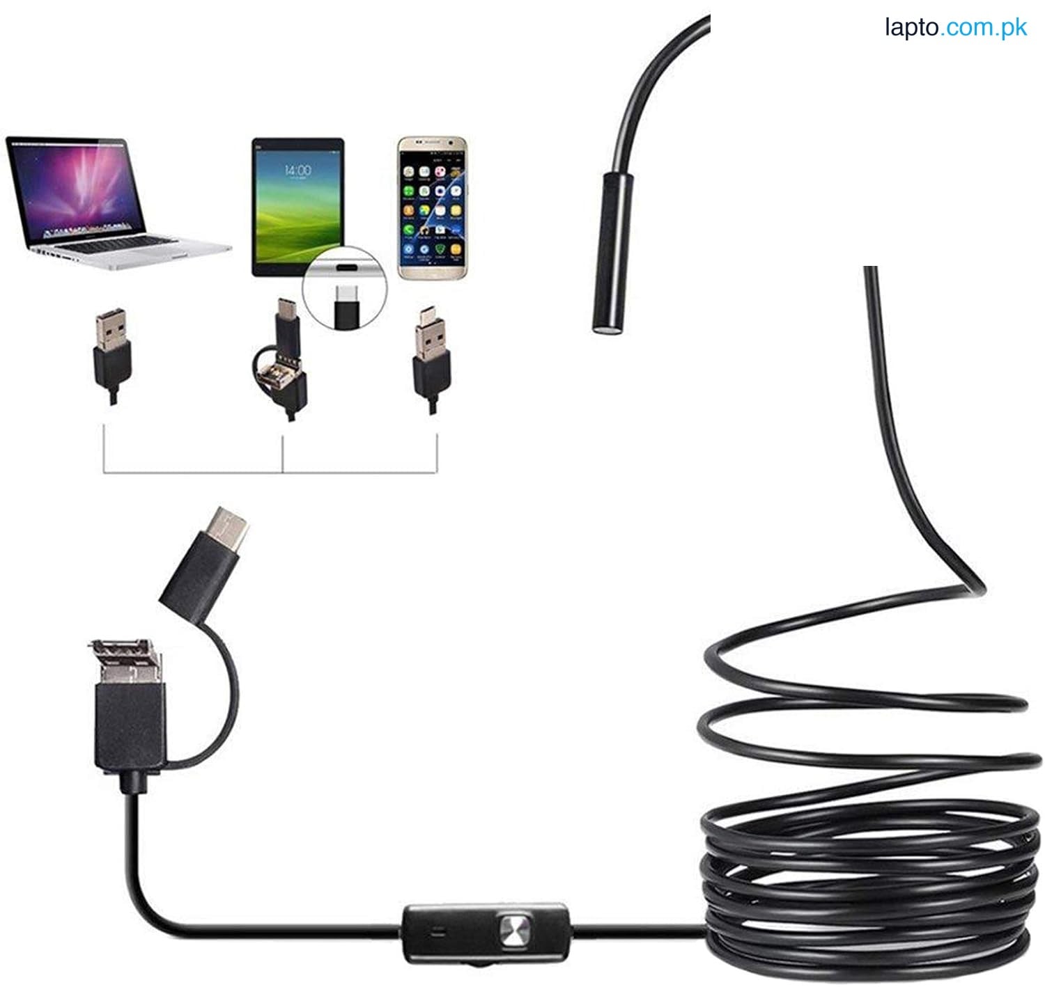 Endosecope - 3 in 1 Endoscope 7mm Lens - Borescope Inspection Camera with 6 Adjustable LED - Scope Camera IP67
