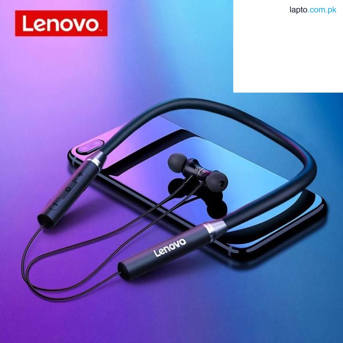 Lenovo HE05 Wireless Bluetooth 5.0 Neckband Earbuds – Sports Waterproof In-Ear Headphones with Hi-Fi Bass