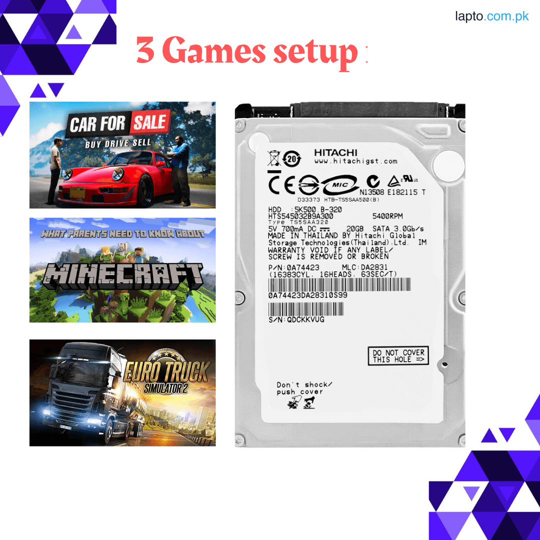 Gaming Hard Disk for PC and Laptop – 20GB 2.5-Inch SATA HDD with Game Setups | Easy to Copy & Install