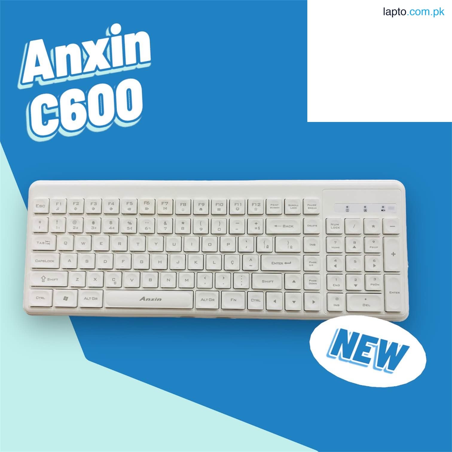 wireless keyboard and mouse anxin C600 white keyboard and mouse compact ergonomic wireless 2.4GHz combo pack