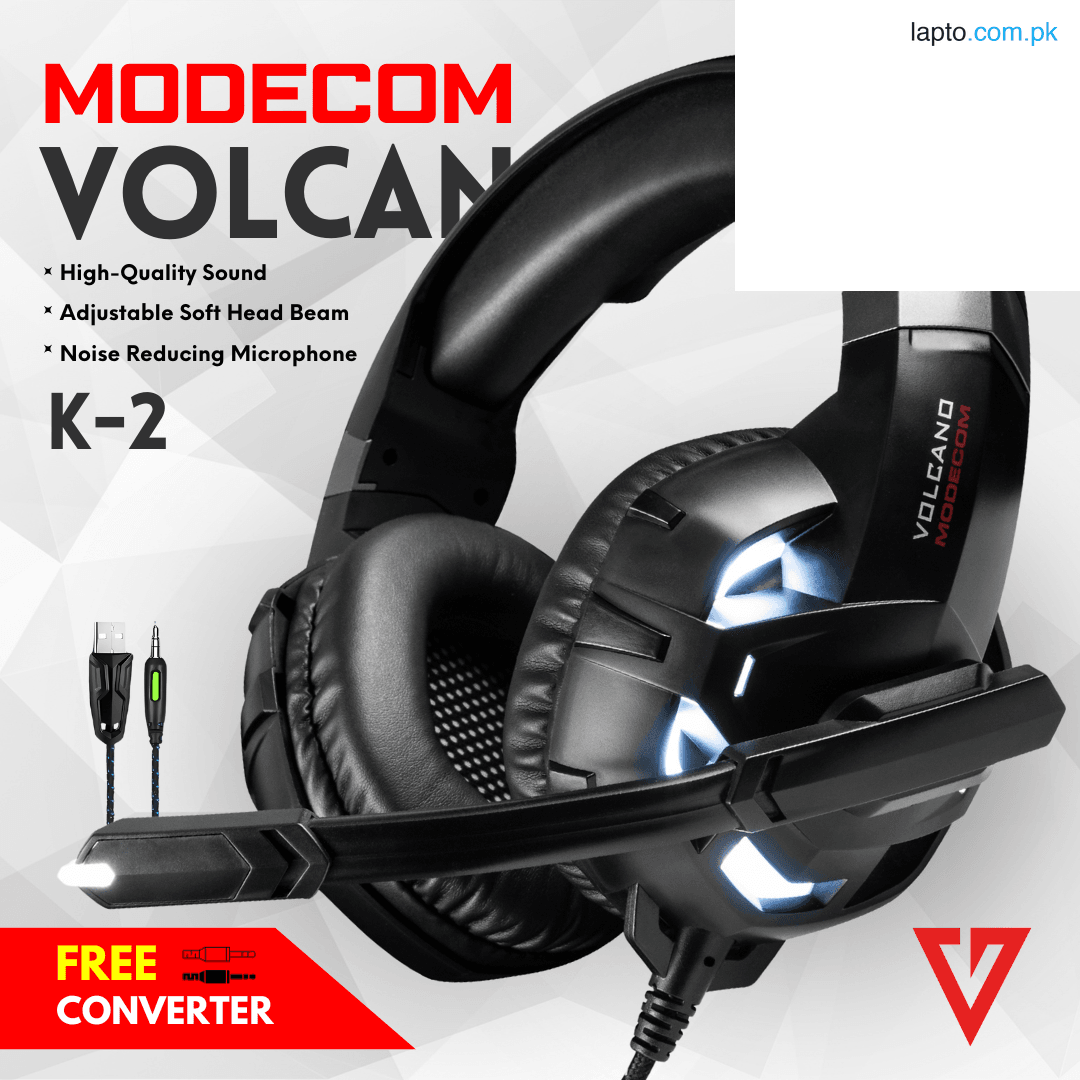 VOLCANO K2 PRO RGB Wired Gaming Headset | Over-Ear Stereo Headphones with Noise Cancelling Mic | Deep Bass Sound for PS4, PS5, Xbox, PC, Laptop, Mobile | Camo Grey Color | Red LED | FREE Audio Splitter