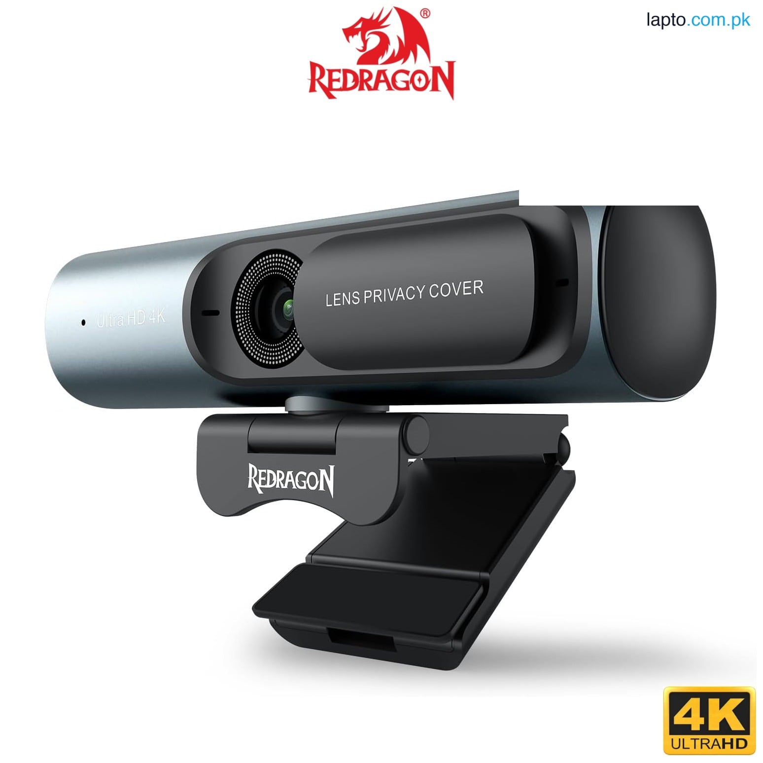 Redragon GW911 CYBERLENS 4K Webcam for PC Ultra HD with Dual Noise-Cancelling Mic, PDAF Auto Focus, Auto Light Correction Privacy Cover Support Zoom/Teams/Google Meet