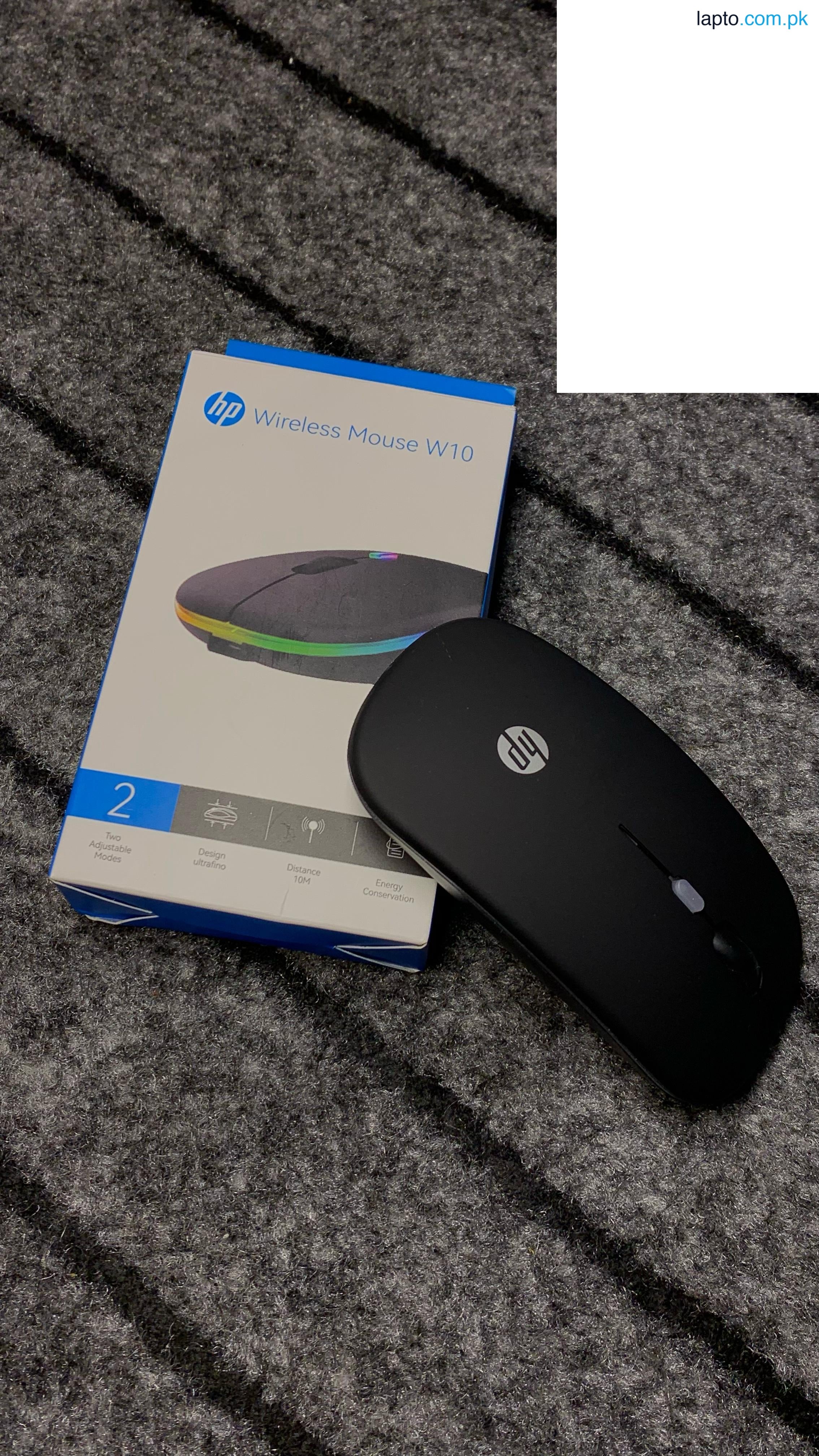 HP W10 Wireless Rechargeable Mouse With RGB Lights | Adjustable DPI | Silent Click | Ultra Thin Slim Mouse for PC & Laptop