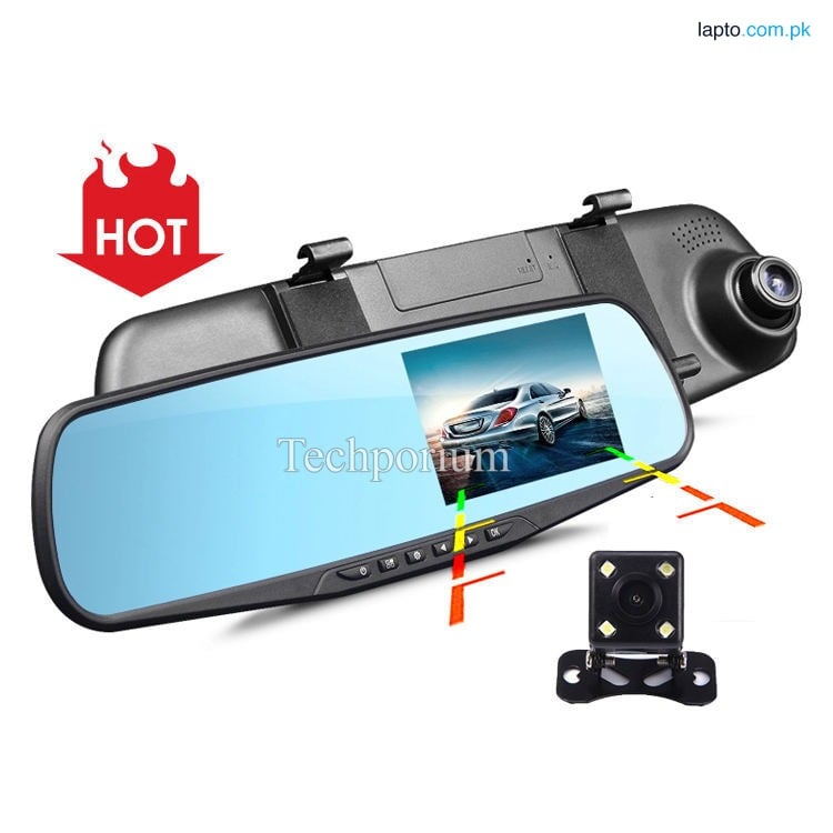 Dual Car Camera DVR Mirror Smart 1080p Full HD Front Rear Dash Cam Parking Assist Night Vision Safety Camera Driving Road Security Accident Proof Car Video Recording Rearview Mirror Dash Cam G-Sensor Loop Recording Wide Angle Driving Recorder Camera