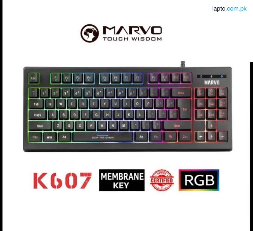 Marvo Scorpion K607 Membrane Gaming Keyboard with 3RGB Lighting Effect