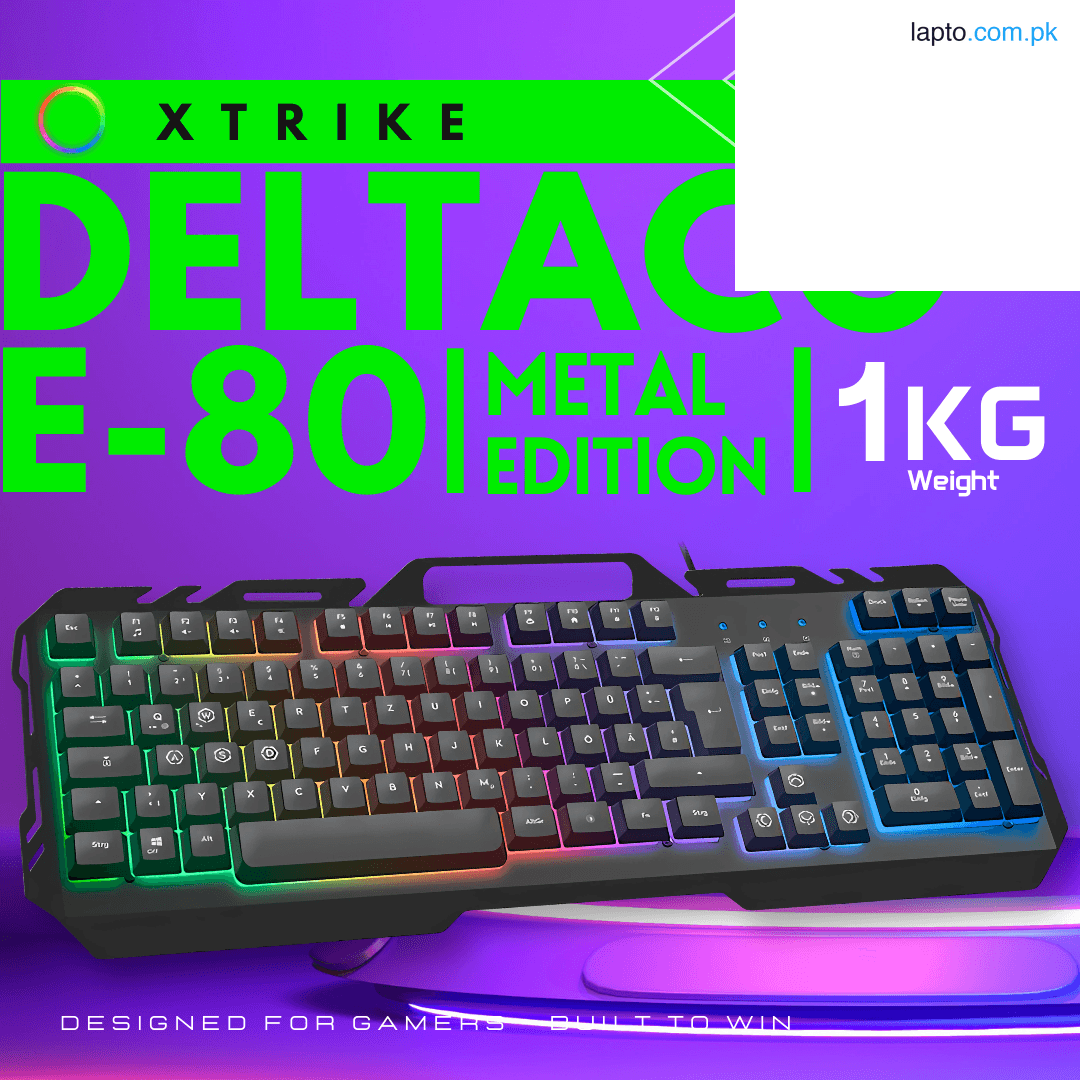 Metal Panel RGB Gaming Keyboard – USB Wired Backlit Keyboard with LED Lights, 104 Keys, Mechanical Feel, Anti-Ghosting, Multimedia Keys, Ergonomic Design for PC, Laptop, Desktop & Gaming Setup
