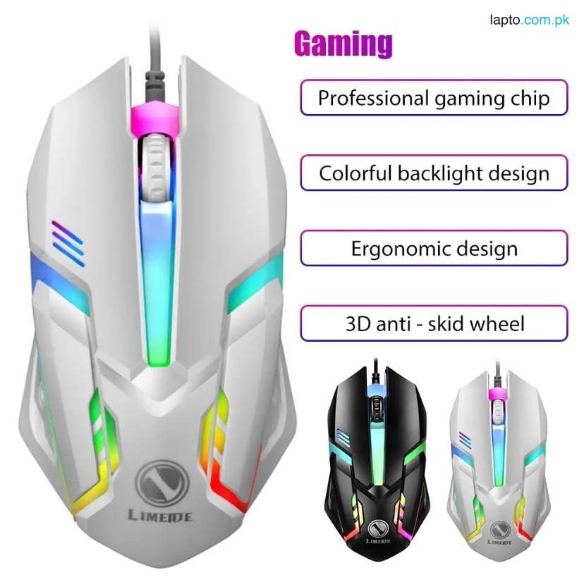 Gaming Mouse RGB with 1600dpi - Breathing LED USB Wired Optical Computer Mouse with Braided Wire including Side Buttons - Mouse with FREE Mouse Pad for laptop, PC, Gaming & Office Use by FunBug