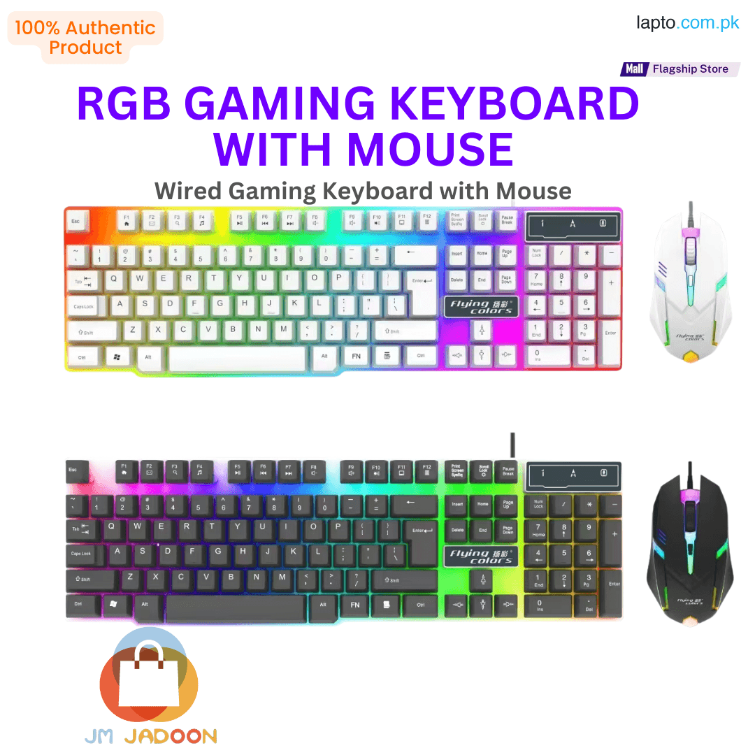 Wired RGB Gaming Keyboard with Mouse Combo - High-Quality Luminous Keyboard/Mouse Set K108- K3626 - K8