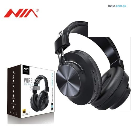 NIA S4000 Over-Ear Wireless Bluetooth Headset – Stereo Sound, Deep Bass, Built-in Mic, Long Battery Life, Foldable Design, and Wide Compatibility with Phones, Tablets, and Laptops
