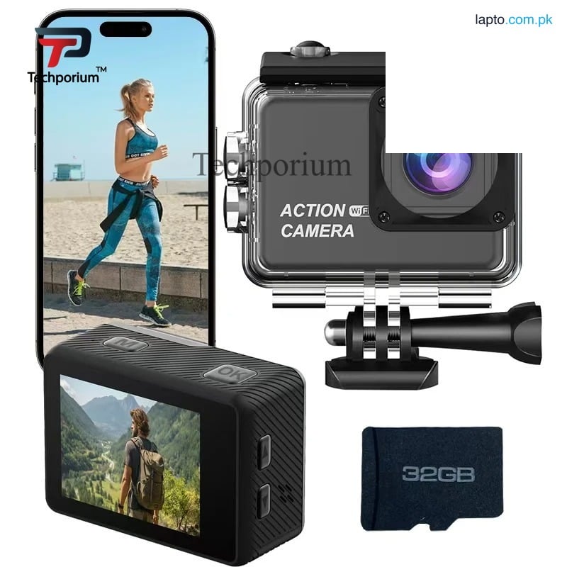 Smart V22 4K Ultra HD Mini Sports Action Camera | Compact Waterproof WiFi & Touch Screen Cam