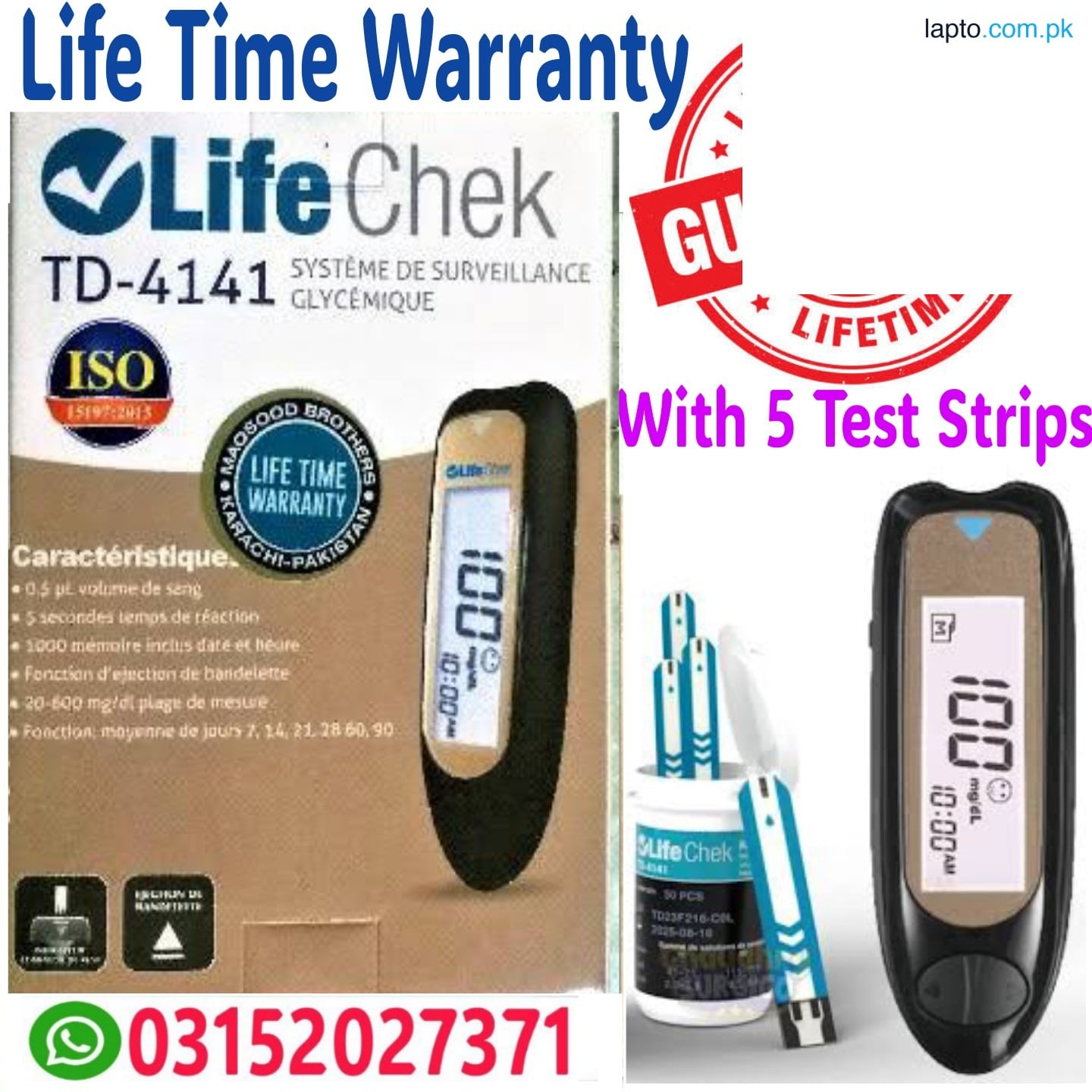 Life chek glucometer with 5 Strips, Life time warranty, Glucometer, accurate result glucometer, Lifechek glucometer, Lifecheck glucometer, Life chek glucometer, Life check glucometer, Life chek TD 4141 glucometer, Lifechek glucose monitor device