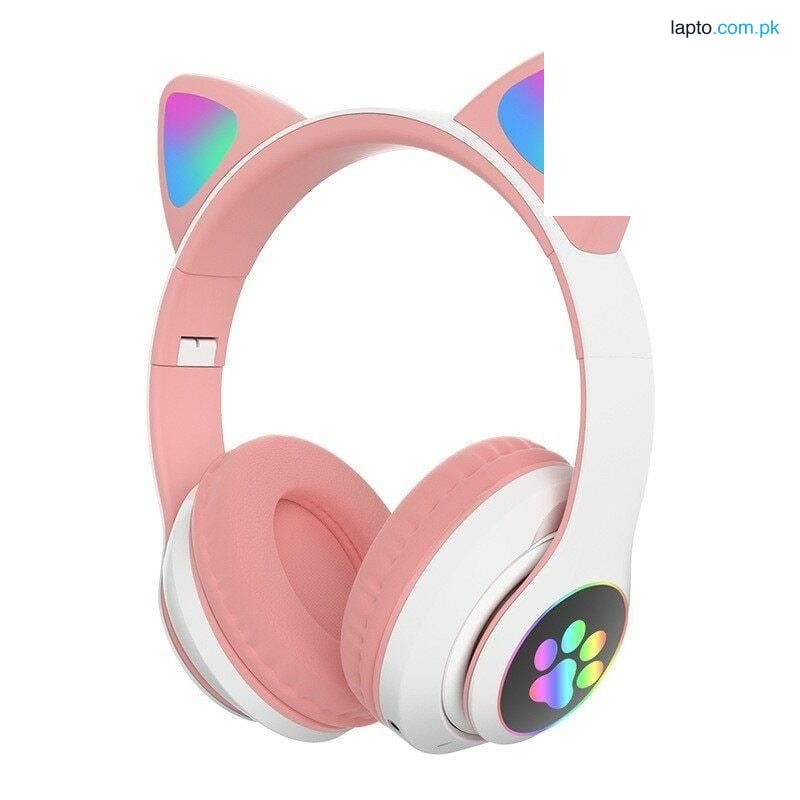 "Cat Ear Wireless Bluetooth Headphones with LED Lights & Mic | Cute Gaming Headset for Kids & Girls"