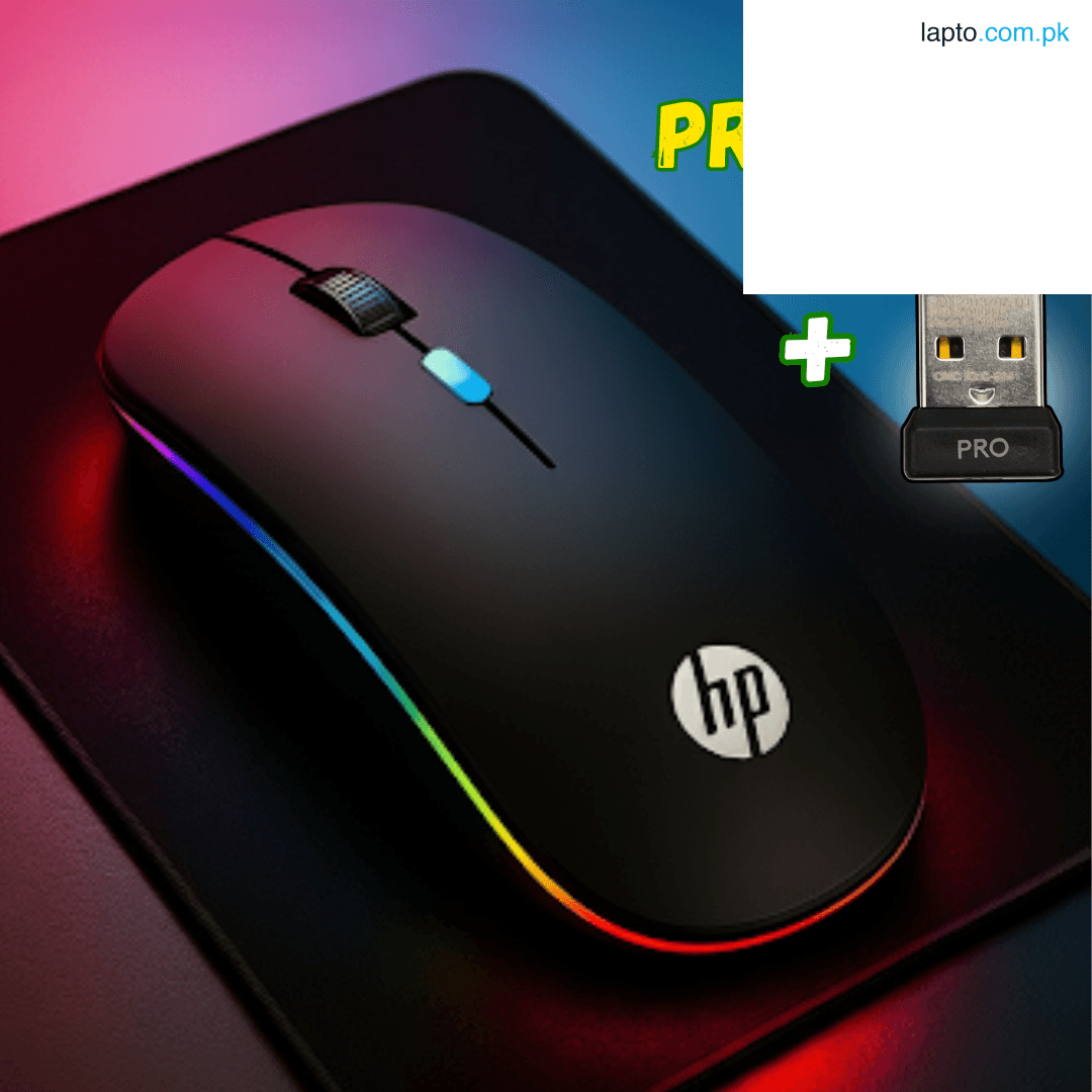 Ultra Slim Dual Mode USB Dongle + 5.2 Bluetooth Mouse Rechargeable Battery Gaming RGB Wireless Optical With Silent Clicks 2.4G Backlit Mice - Plug and Play (Multicolor) Mouse with Free Mouse Pad By TechZone