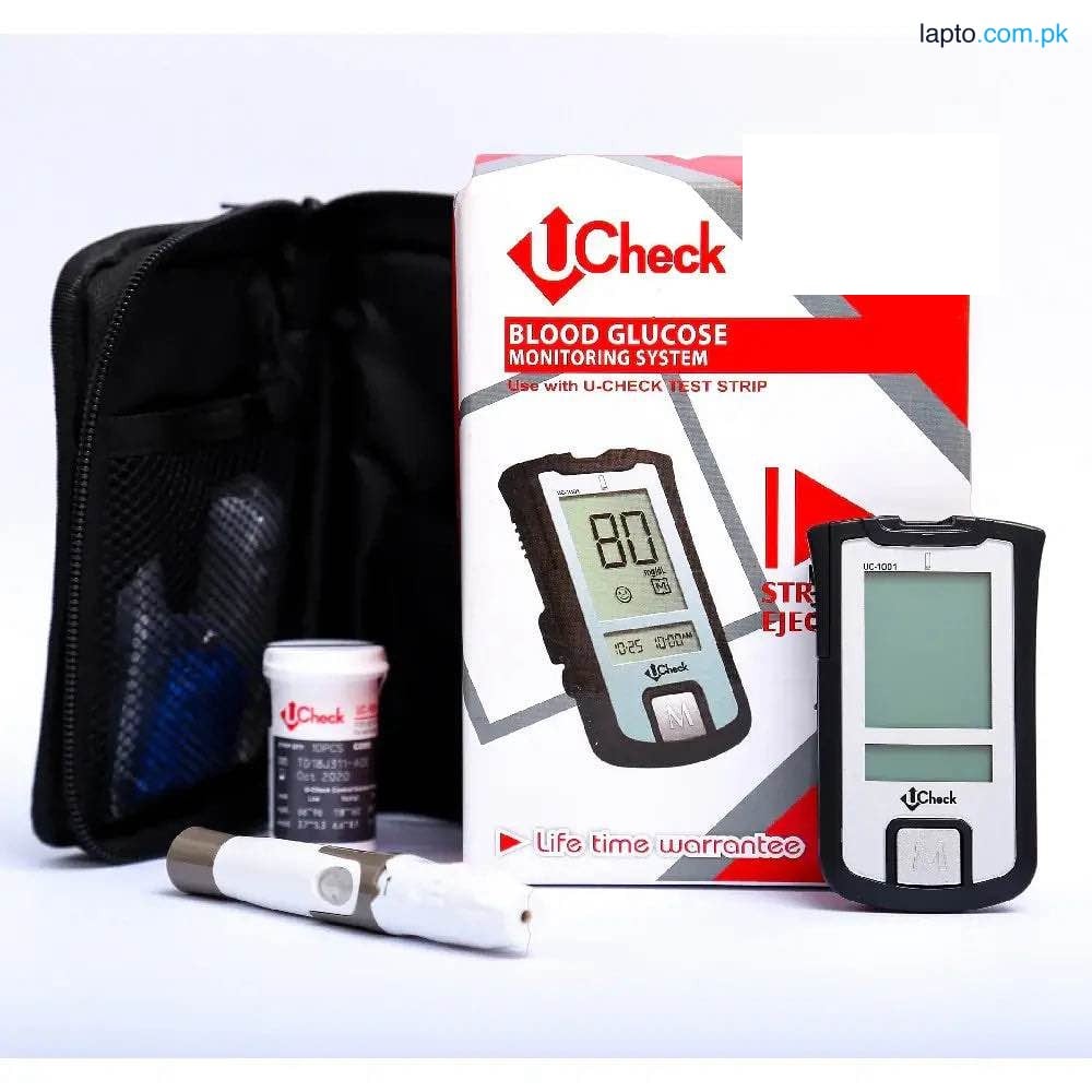Ucheck Blood Glucose Sugar Test Machine Meter Kit Glucometer Diabetes Test Kit - with 10 free Strips