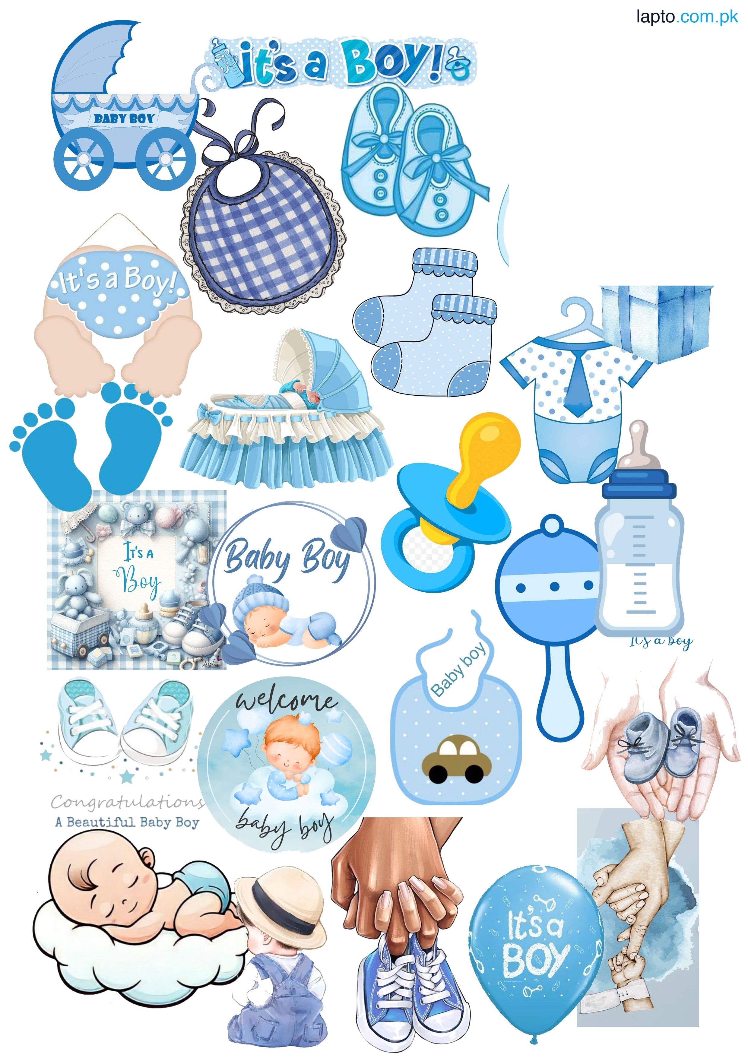 Pack Of 27 Sticker Baby Boy Sticker New Baby Born sticker Baby Boy sticker pack Aesthetic Sticker Its A Boy Sticker - Sticker for Laptop & Mobile 2 Inch x 3 Inch each Sticker Size Boys sticker Upcoming Baby Sticker Baby Boy Gift Sticker