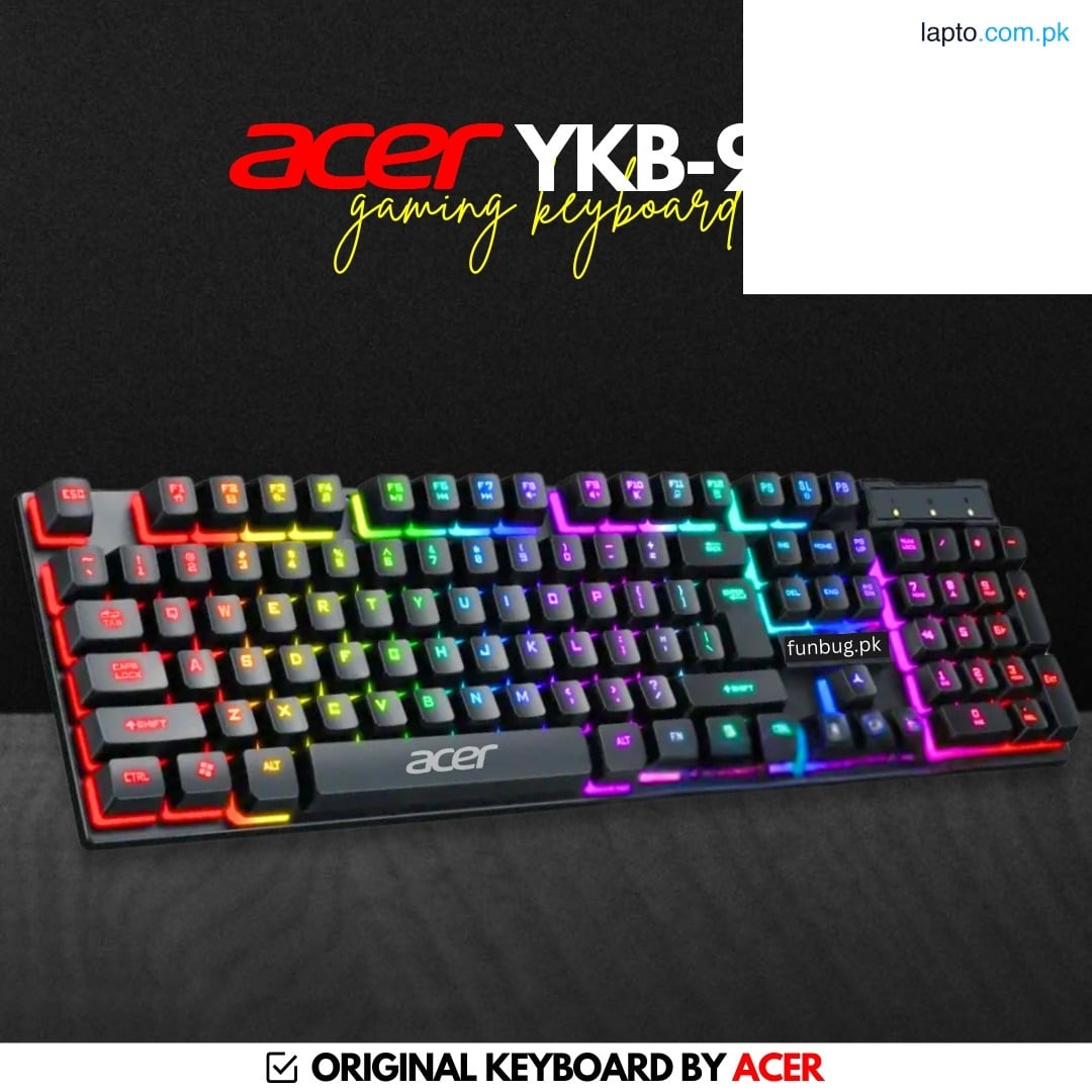YKB-913 RGB Gaming Keyboard – Mechanical Feel, FN Shortcuts, Waterproof, Rainbow Backlight- BLENDZII OUTLEEX