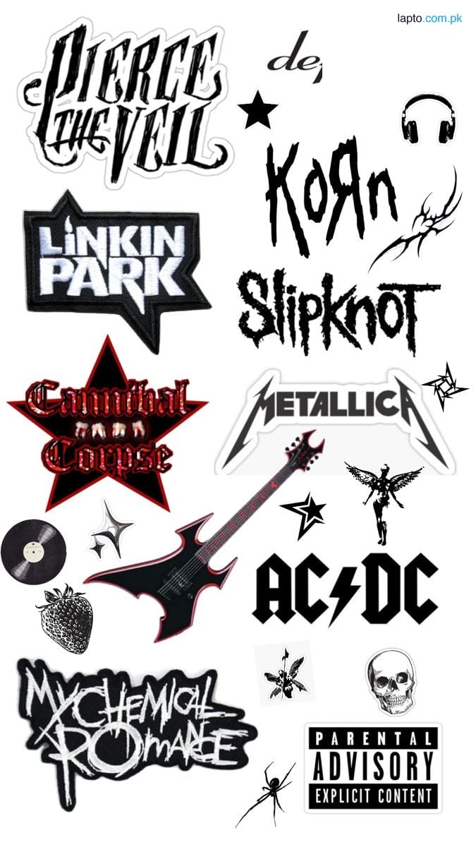 Rock Band Stickers Pack | Metal Logo Stickers | Laptop, Guitar, Phone & Skateboard Waterproof Stickers