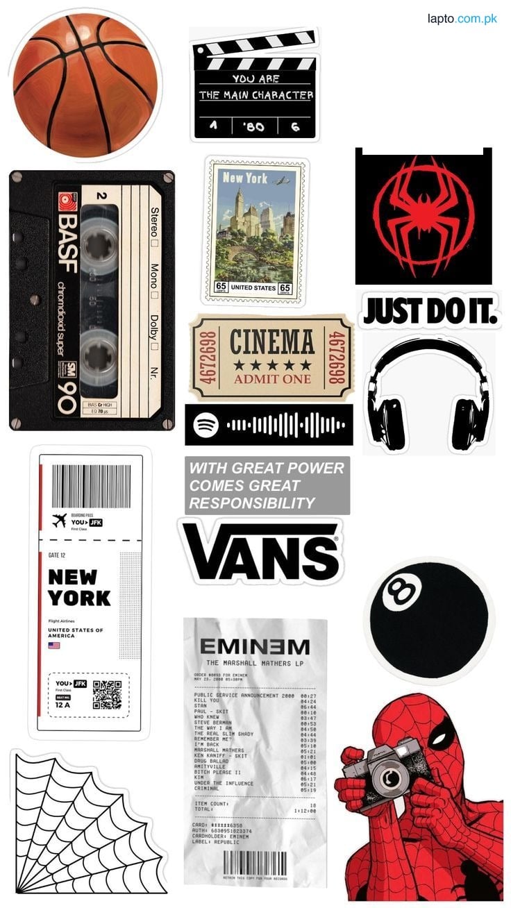 Spider-Man Stickers Pack - Decals for Laptop, Phone, Skateboard | 10+ Pieces Urban Street Style Sticker Set