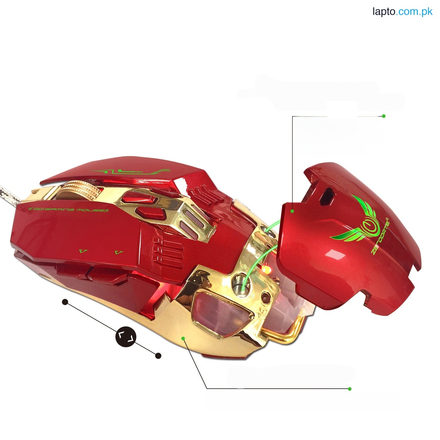 Zerodate X800 3200DPI 8 Buttons Mechanical Macros Define LED Game Mouse Mice for PC