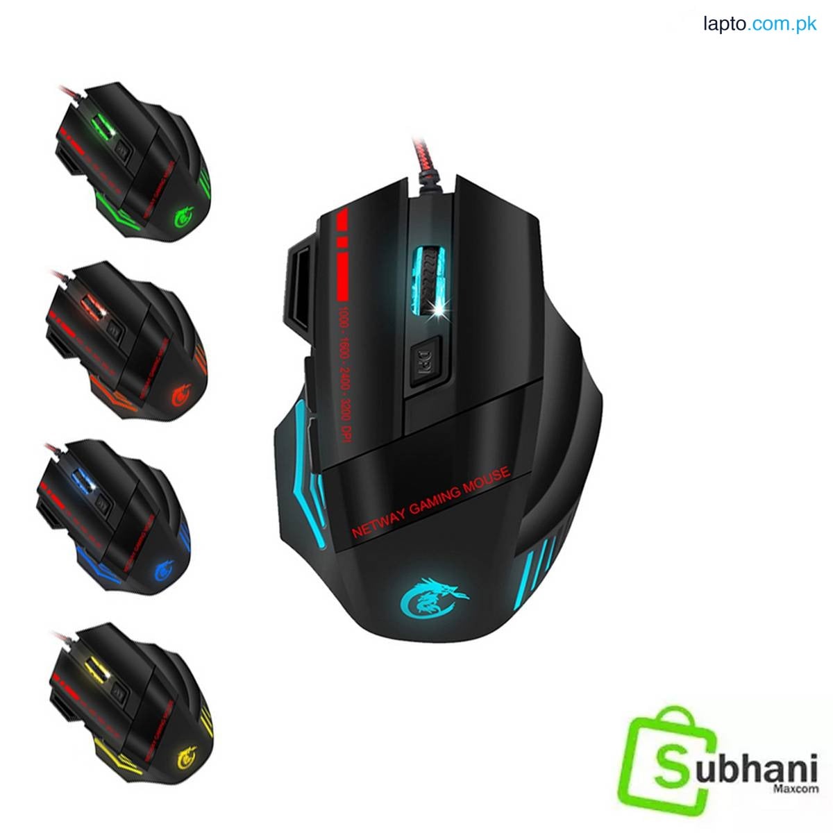 T6 Optical Gaming Mouse 6 Buttons with Colorful RGB Glowing Lights