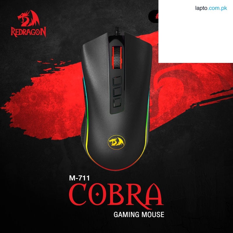 Redragon M711 COBRA RGB Gaming Mouse 10,000 DPI Adjustable Comfortable Grip and 7 Programmable Buttons