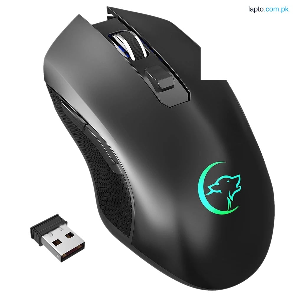 Ywyt G851 2.4Ghz Wireless Mouse Rechargeable Mute Mouse Ergonomic Mouse with Colorful Light Effect for Desktop Laptop