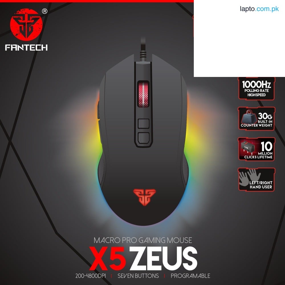 FANTECH X5s Zeus Macro Pro RGB Gaming Mouse With 6 Buttons