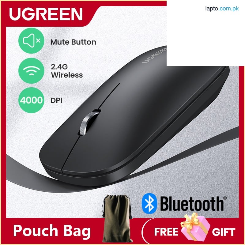 [New Arrival] UGREEN Mouse Bluetooth 5.0 Wireless Mouse 4000 DPI Silent Click 2 Mode Mute Mice For MacBook PC Tablet Laptop Mouse