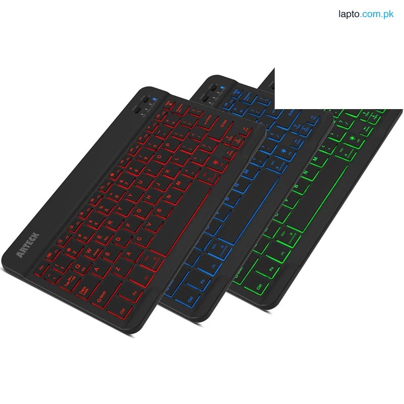 Arteck HB030B Universal Slim Portable Wireless 7-Colors Backlit Keyboard