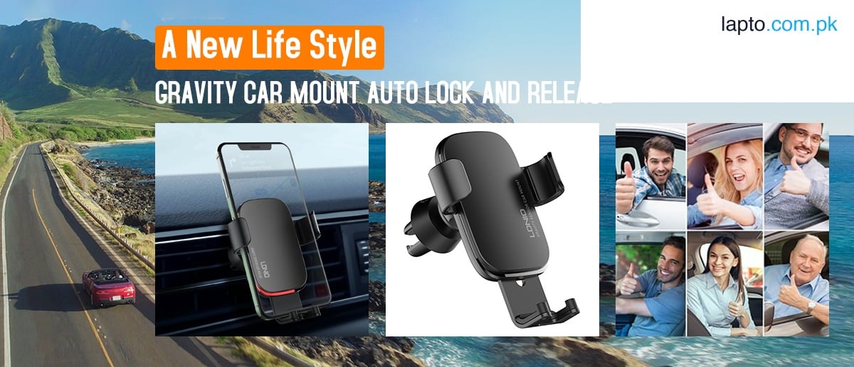 LDNIO MG10 Universal Gravity Car Phone Holder | 360° Rotation Air Vent Mount | Secure Hands-Free Mobile Stand for All Smartphones